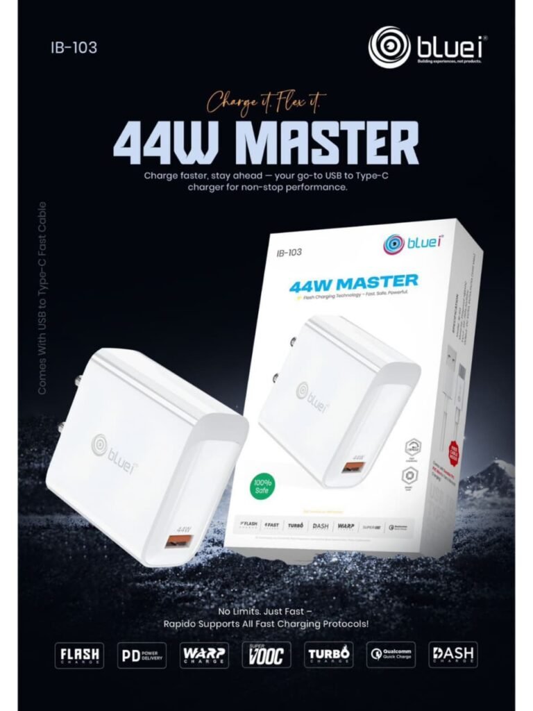 44W Master Flash Charger With USB-C Cable Blue i