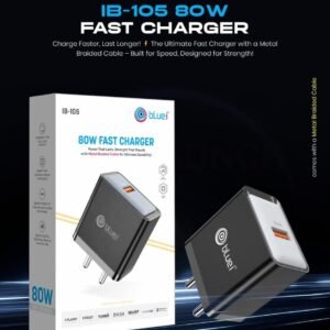80W Fast Charger With USB-C Cable Blue i