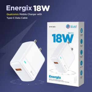 18W Qualcomm Mobile Charger With USB-C Cable Blue i